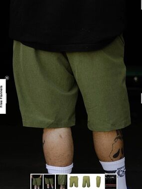 EUC DIXXON Hybrid Olive Green Flat-Front Utility Shorts